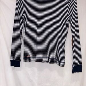 Ralph Lauren Navy & White Striped Crewneck Tee